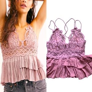 Free People Initmately Adella Cami Top Women Color Mauve Size S